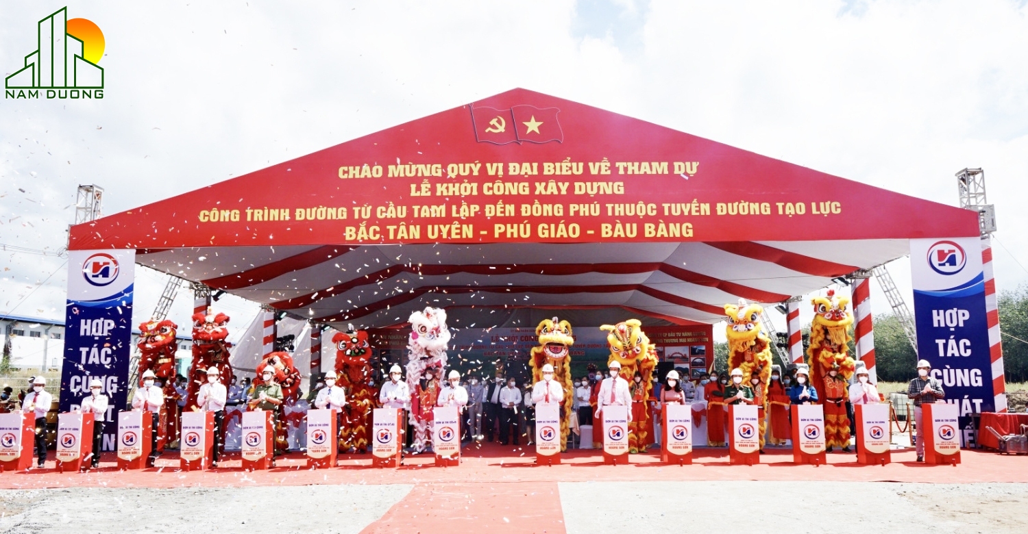 khởi công tuyến từ cầu tam lập đi đồng phú thuộc đường tạo lực bắc tân uyên phú giáo bàu bàng